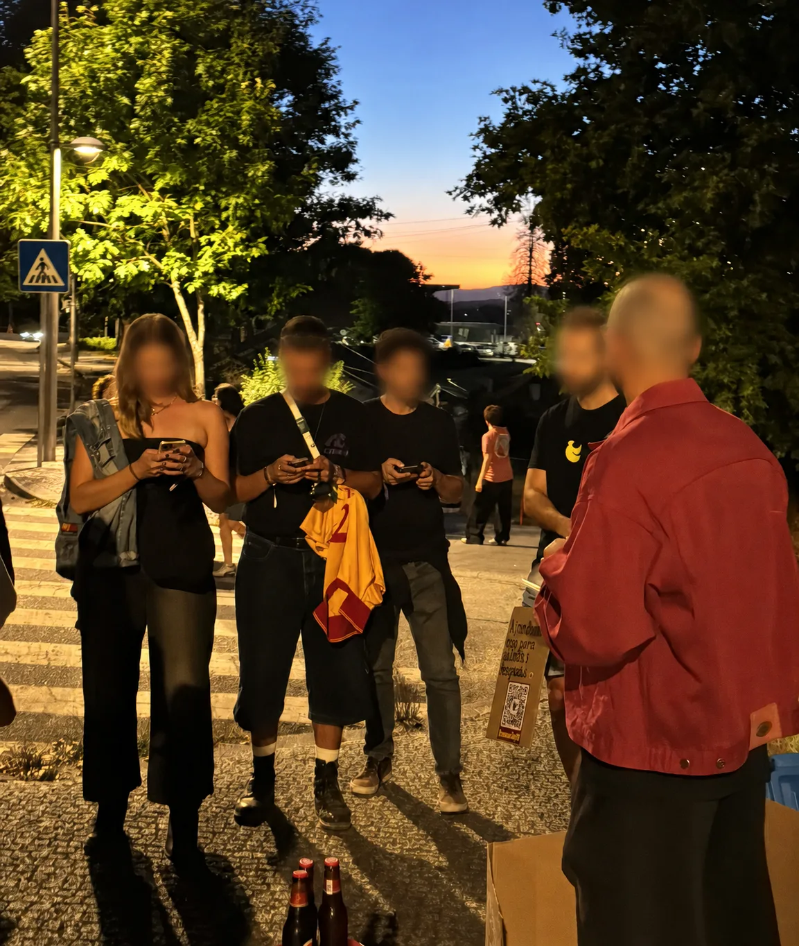 BananaSplit nighttime campaign with the participants' faces blurred