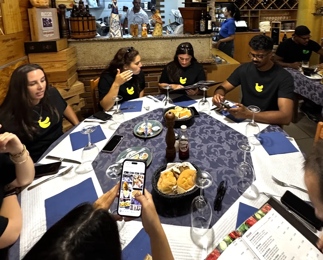 The BananaSplit team together around the dinner table